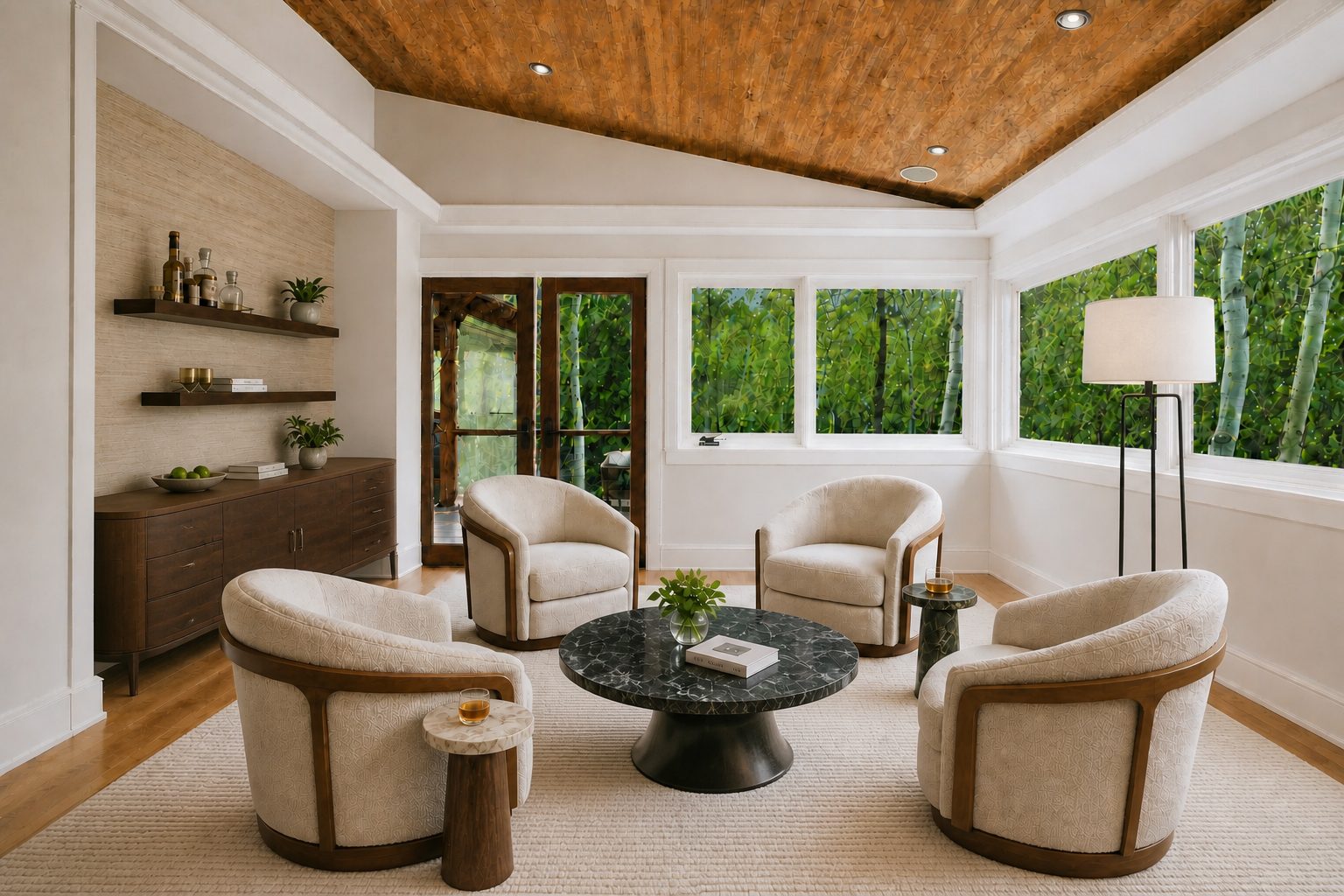 The lounge and wet bar